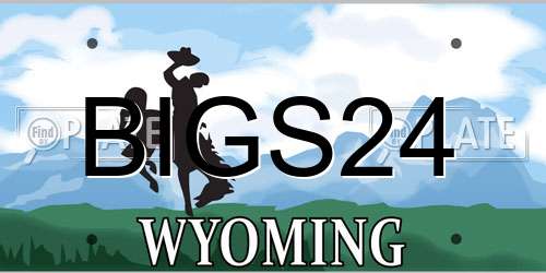 BIGS24 Wyoming License Plate