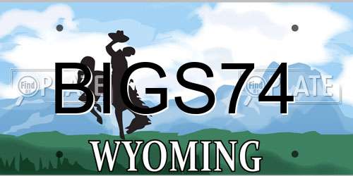 BIGS74 Wyoming License Plate