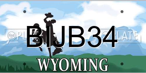 BIJB34 Wyoming License Plate