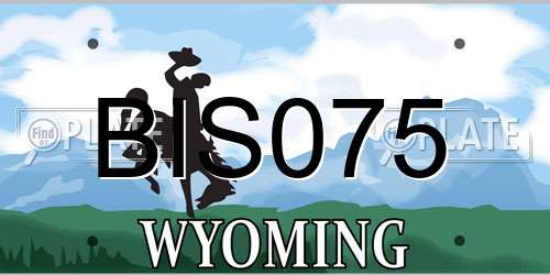 BIS075 Wyoming License Plate