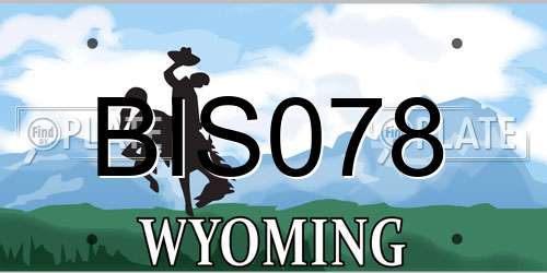 BIS078 Wyoming License Plate