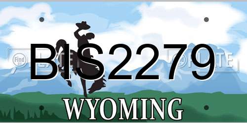 BIS2279 Wyoming License Plate