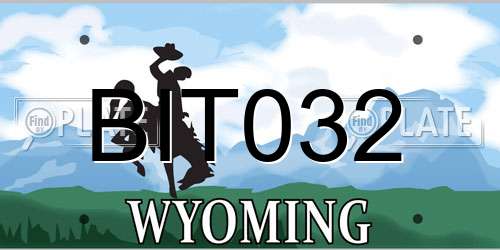 BIT032 Wyoming License Plate