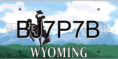 BJ7P7B Wyoming License Plate