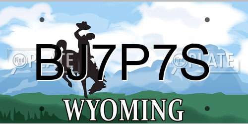 BJ7P7S Wyoming License Plate