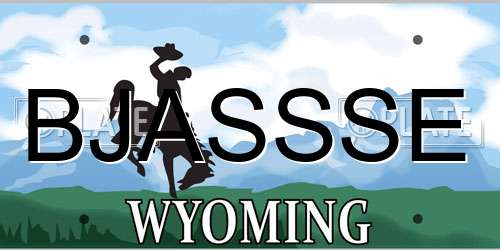 BJASSSE Wyoming License Plate