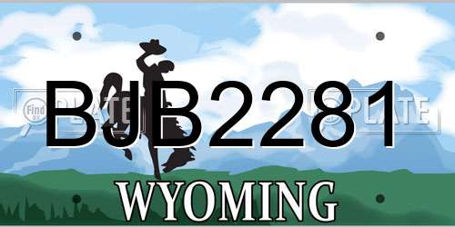 BJB2281 Wyoming License Plate