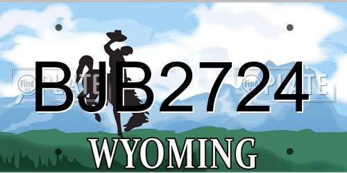 BJB2724 Wyoming License Plate