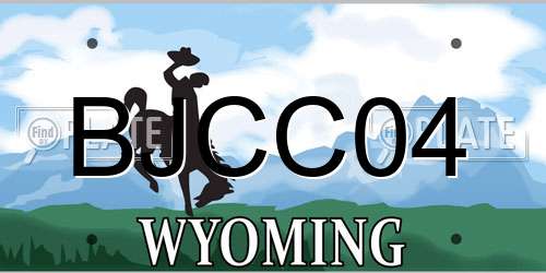 BJCC04 Wyoming License Plate