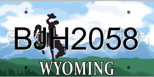 BJH2058 Wyoming License Plate