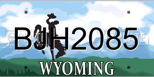 BJH2085 Wyoming License Plate