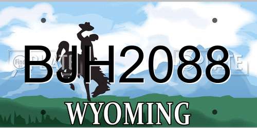 BJH2088 Wyoming License Plate