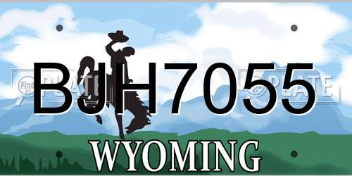 BJH7055 Wyoming License Plate