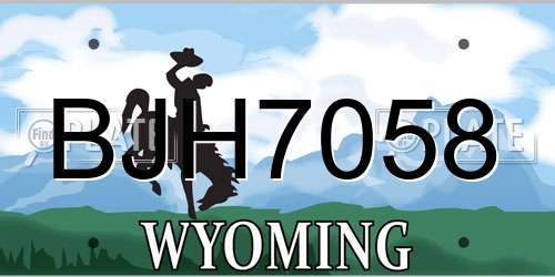 BJH7058 Wyoming License Plate