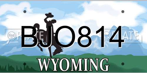 BJO814 Wyoming License Plate