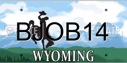 BJOB14 Wyoming License Plate