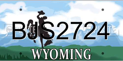 BJS2724 Wyoming License Plate