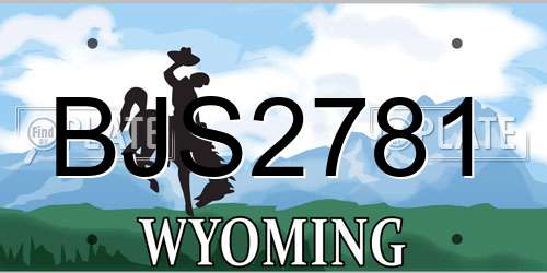 BJS2781 Wyoming License Plate
