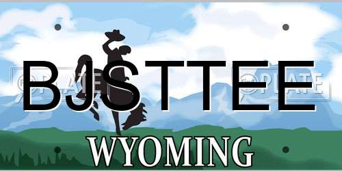 BJSTTEE Wyoming License Plate