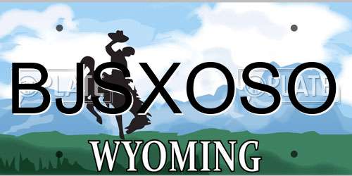 BJSXOSO Wyoming License Plate