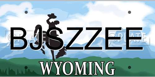 BJSZZEE Wyoming License Plate