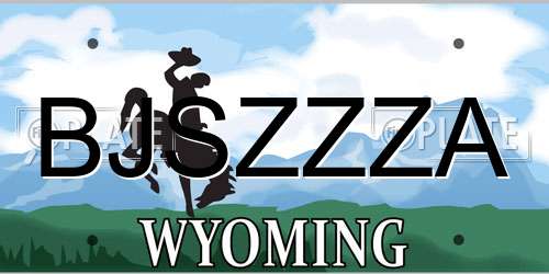 BJSZZZA Wyoming License Plate