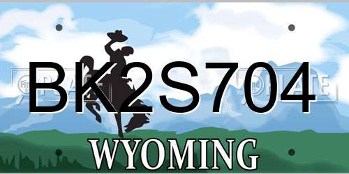 BK2S704 Wyoming License Plate