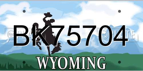 BK75704 Wyoming License Plate
