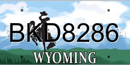 BKD8286 Wyoming License Plate