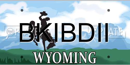 BKIBDII Wyoming License Plate