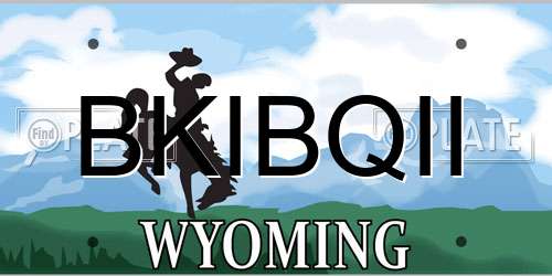 BKIBQII Wyoming License Plate