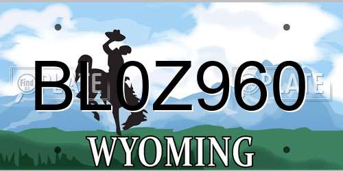 BL0Z960 Wyoming License Plate