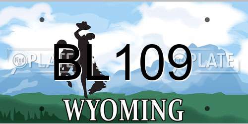 BL109 Wyoming License Plate