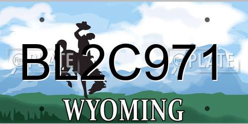 BL2C971 Wyoming License Plate