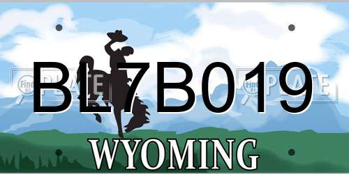 BL7B019 Wyoming License Plate