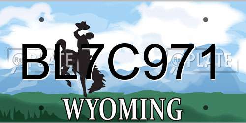 BL7C971 Wyoming License Plate
