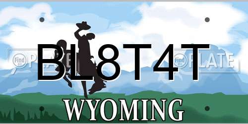 BL8T4T Wyoming License Plate