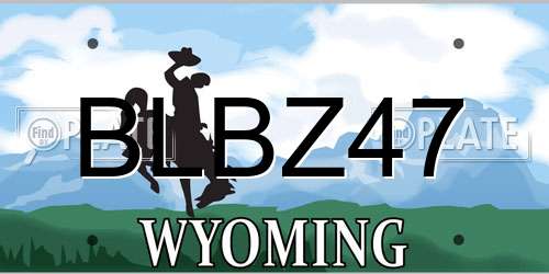 BLBZ47 Wyoming License Plate