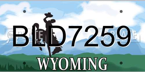 BLD7259 Wyoming License Plate