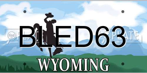 BLED63 Wyoming License Plate