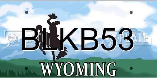 BLKB53 Wyoming License Plate