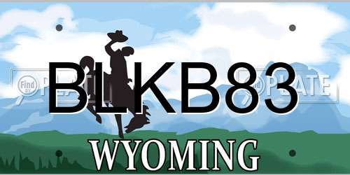 BLKB83 Wyoming License Plate