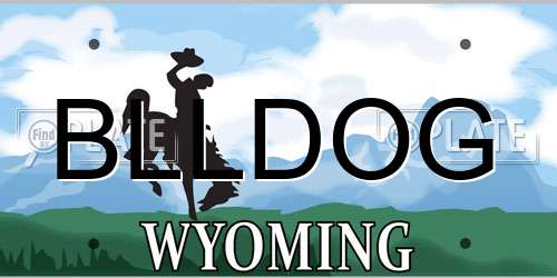 BLLDOG Wyoming License Plate