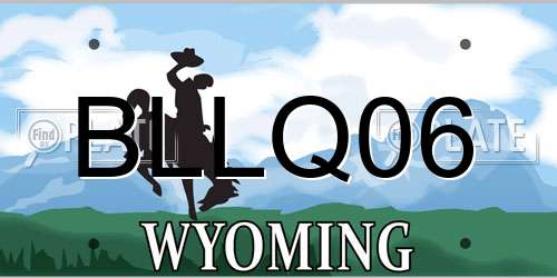 BLLQ06 Wyoming License Plate