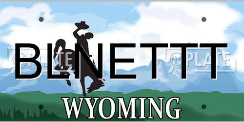 BLNETTT Wyoming License Plate