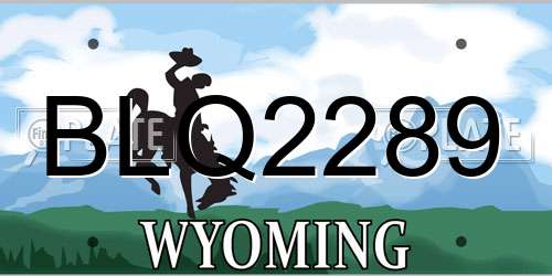 BLQ2289 Wyoming License Plate