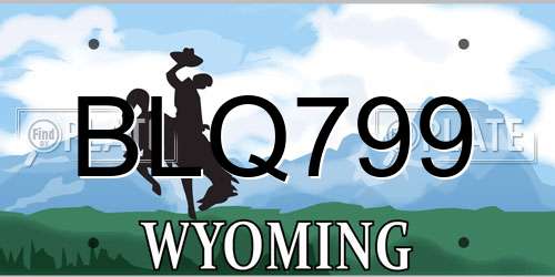 BLQ799 Wyoming License Plate