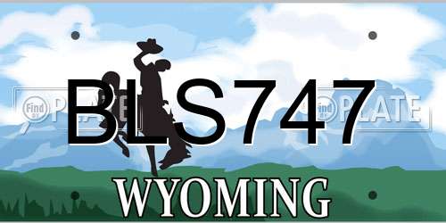 BLS747 Wyoming License Plate
