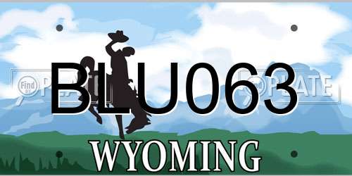 BLU063 Wyoming License Plate