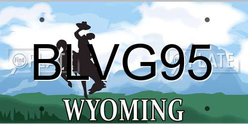 BLVG95 Wyoming License Plate